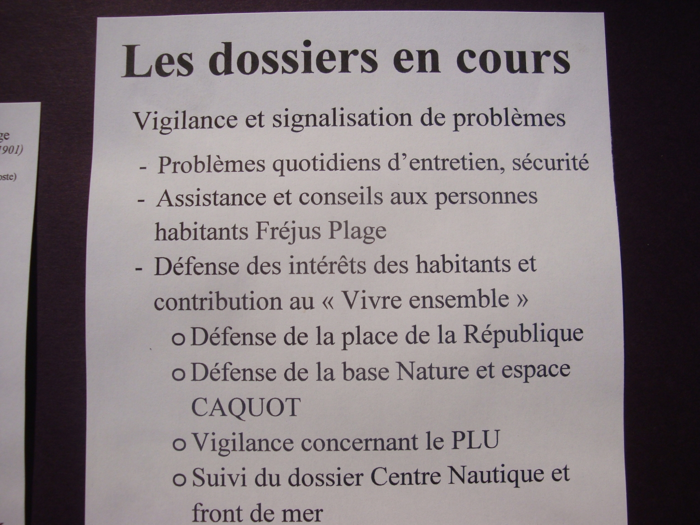 Dossiers en cours